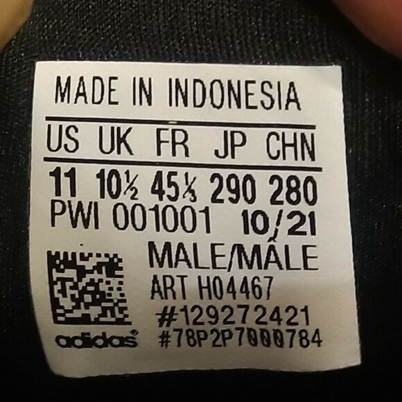 Adidas Supernova M Core Triple Black Athletic Running Sneakers H04467 Mens Sz 11 - Picture 12 of 12